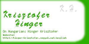 krisztofer hinger business card